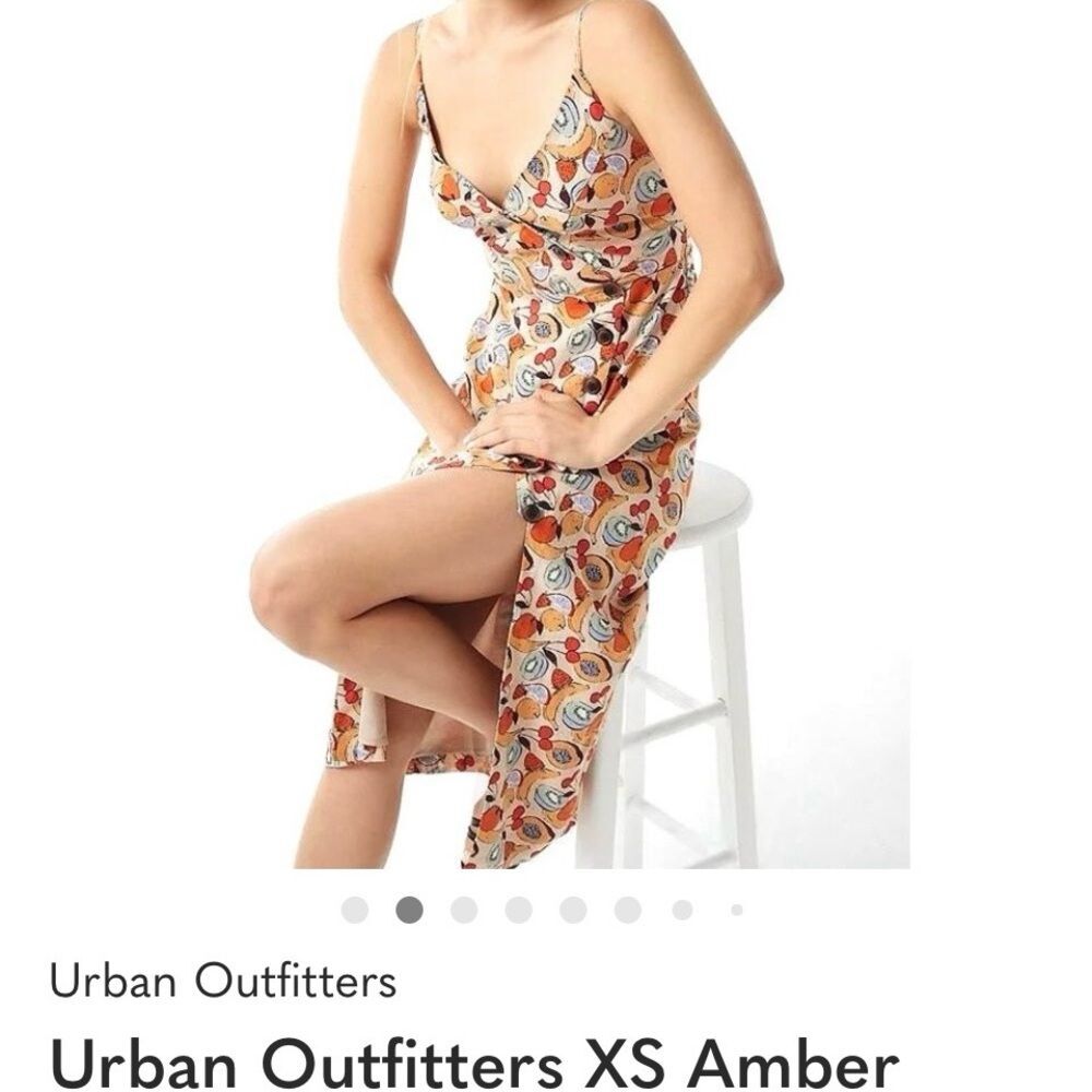 UO fruity print v-neck halter dress SMALL - Picture 7 of 7